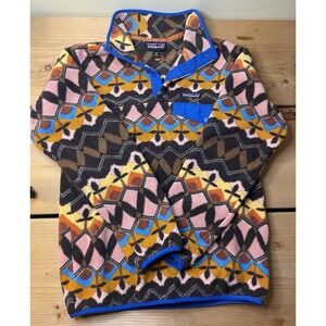 Patagonia Synchilla Womens Champions Big Anthos Pink Snap T Fleece Size XXS